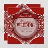 Uitnodiging tot weduwschap met rode en witte triba (Voorkant / Achterkant)