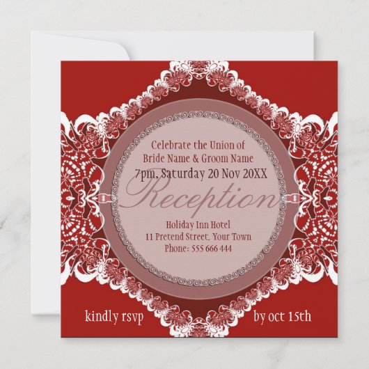 Uitnodiging tot weduwschap met rode en witte triba (Achterkant)