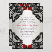 Uitnodiging tot weduwschap met rode, witte en zwar (Voorkant / Achterkant)