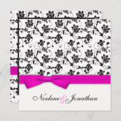 Uitnodiging tot weduwschap met roze bus (Voorkant / Achterkant)