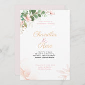  uitnodiging tot weduwschap met roze vlinder (Voorkant / Achterkant)