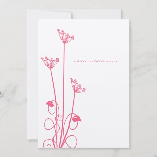 Uitnodiging tot weduwschap met roze wild zwijn (Achterkant)