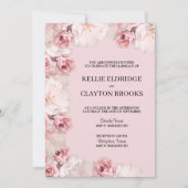 Uitnodiging tot weduwschap met roze/witte Floral (Voorkant)