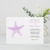 Uitnodiging tot weduwschap met Starfish - roze (Staand voorkant)