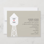 Uitnodiging tot weduwschap met watertoren (Voorkant)