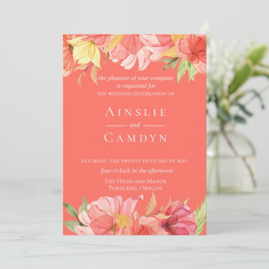 Uitnodiging tot weduwschap met wierpap (Staand voorkant)