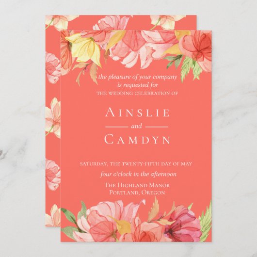 Uitnodiging tot weduwschap met wierpap (Voorkant / Achterkant)