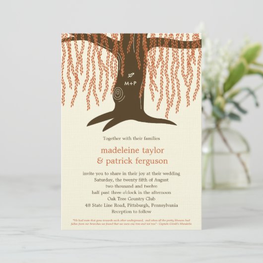 Uitnodiging tot weduwschap met Willow Tree Fall We (Staand voorkant)