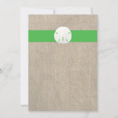 Uitnodiging tot weduwschap met zanddollar - groen (Achterkant)