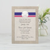 Uitnodiging tot weduwschap met zanddollar - 'Melon (Staand voorkant)