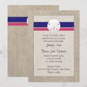 Uitnodiging tot weduwschap met zanddollar - 'Melon (Voorkant / Achterkant)