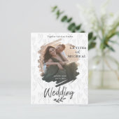 Uitnodiging tot weduwschap over de foto van de pen (Staand voorkant)