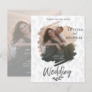 Uitnodiging tot weduwschap over de foto van de pen