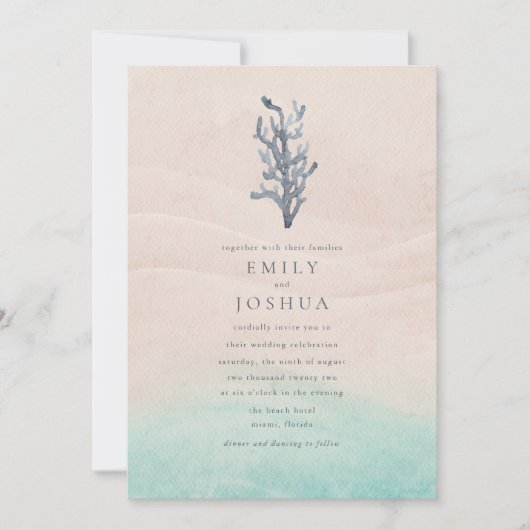 Uitnodiging tot weduwschap over kustWaterverf (Voorkant)