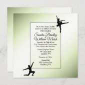 Uitnodiging tot weduwschap over liefdevolle groene (Voorkant / Achterkant)