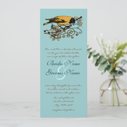  uitnodiging tot weduwschap over Tortelduifjes (Staand voorkant)