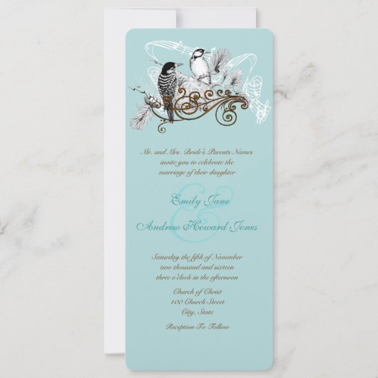 uitnodiging tot weduwschap over Tortelduifjes (Voorkant)