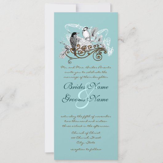  uitnodiging tot weduwschap over Tortelduifjes (Voorkant)