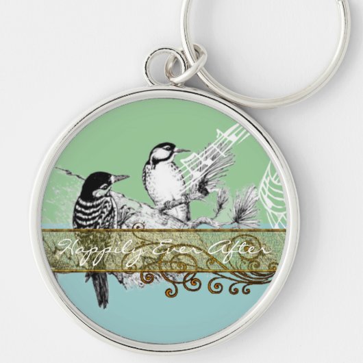 uitnodiging tot weduwschap over Tortelduifjes Sleutelhanger (Voorkant)