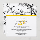 Uitnodiging tot weduwschap rond de zwarte en witte (Voorkant / Achterkant)