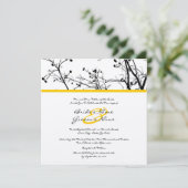 Uitnodiging tot weduwschap rond de zwarte en witte (Staand voorkant)