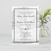 Uitnodiging tot weduwschap rond de zwarte en witte (Staand voorkant)