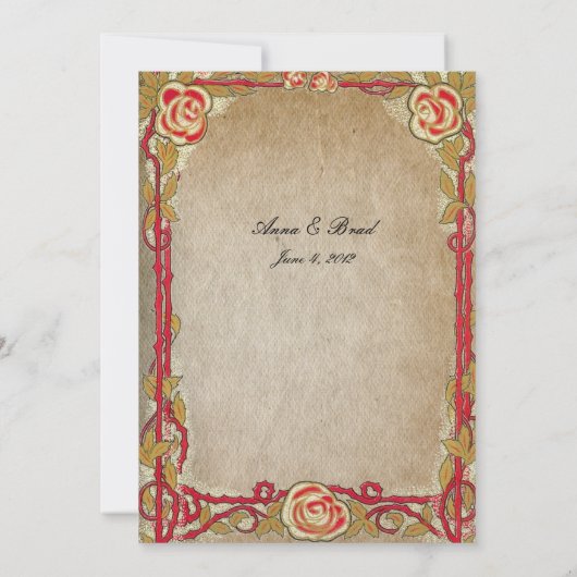 uitnodiging tot weduwschap rond rode rozen (Achterkant)