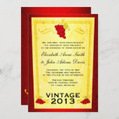  uitnodiging tot weduwschap rond rode wijn (Voorkant / Achterkant)