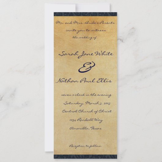 uitnodiging tot weduwschap tussen de Japanse parc (Achterkant)