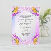 Uitnodiging tot weduwschap tussen mooie Vloertuine (Staand voorkant)