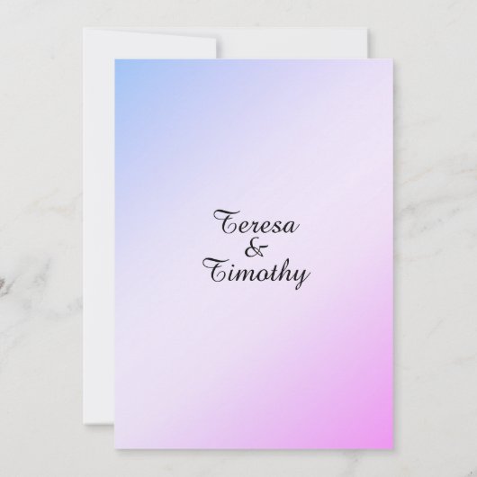 Uitnodiging tot weduwschap tussen mooie Vloertuine (Achterkant)