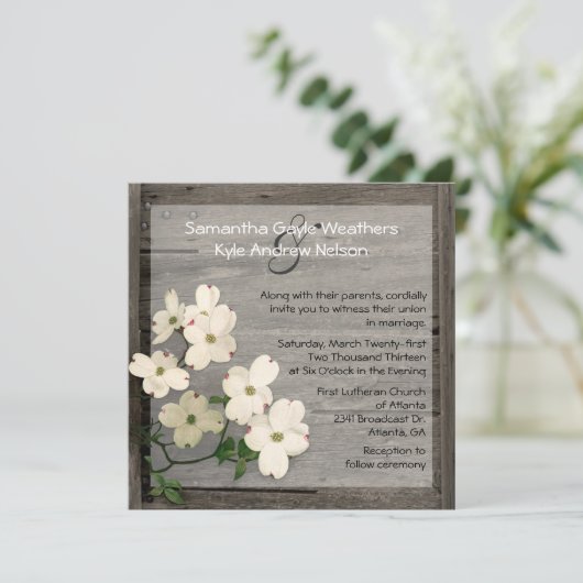 Uitnodiging tot weduwschap tussen Rustic Fence en (Staand voorkant)