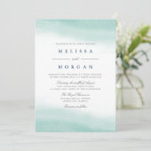 Uitnodiging tot weduwschap tussen zeeglazen (Staand voorkant)