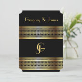 Uitnodiging tot weduwschap tussen zwarte en gouden (Staand voorkant)