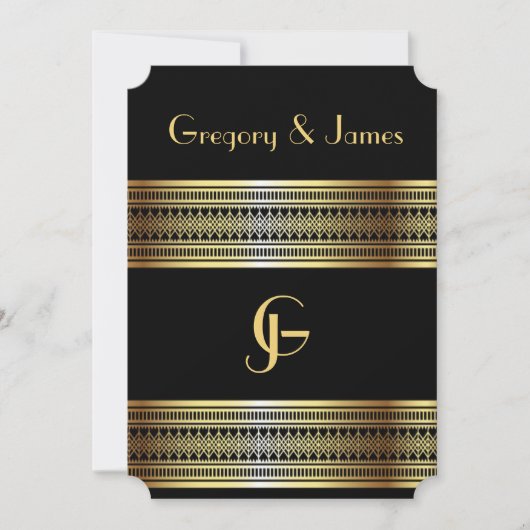 Uitnodiging tot weduwschap tussen zwarte en gouden (Voorkant)