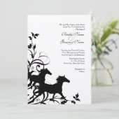 Uitnodiging tot weduwschap tussen zwarte en witte  (Staand voorkant)