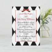 Uitnodiging tot weduwschap tussen zwarte en witte  (Staand voorkant)