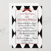 Uitnodiging tot weduwschap tussen zwarte en witte  (Voorkant / Achterkant)