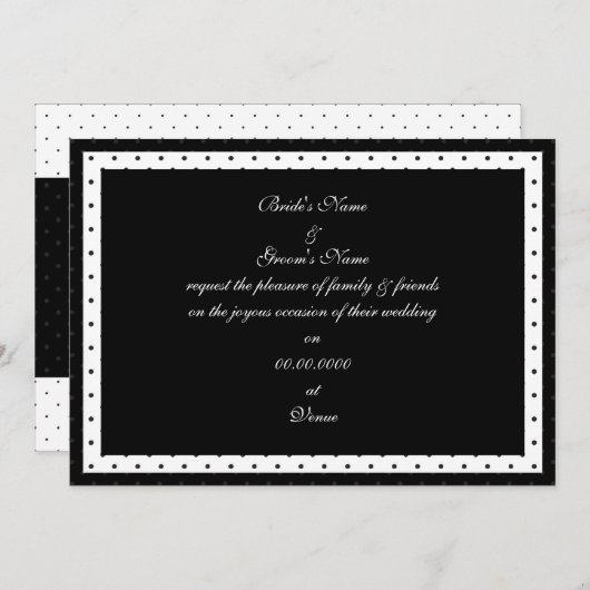 Uitnodiging tot weduwschap tussen zwarte en witte  (Voorkant / Achterkant)