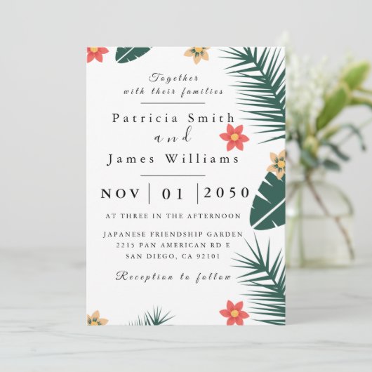 Uitnodiging tot weduwschap van Coconut Leaf (Staand voorkant)