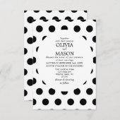 Uitnodiging tot weduwschap van zwarte en witte pok (Voorkant / Achterkant)
