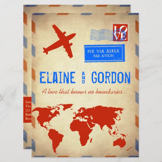 uitnodiging tot weduwschap via Air Mail: Verweerd (Voorkant / Achterkant)