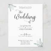 Uitnodiging tot weduwschap via Eucalyptus Flyer (Voorkant)