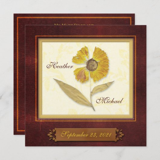 Uitnodiging tot weduwschap via het Lijst van de dr (Voorkant / Achterkant)