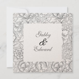 Uitnodiging tot -zwarte en witte-patroonbruiloft