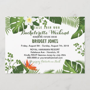 Uitnodiging Tropical Bachelorette Weekend Schedule