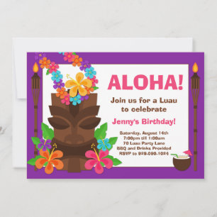 Uitnodiging Tropical Luau Party