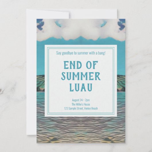 Uitnodiging Tropical Luau Party (Voorkant)