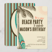 Uitnodiging Tropisch Strandfeest (Voorkant / Achterkant)