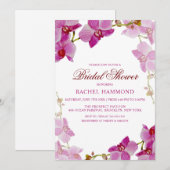 Uitnodiging Tropische Orchid Bridal Shower (Voorkant / Achterkant)